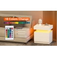thumbnail image 6 of YILQQPER Nightstand with LED 2 Drawers and 1 Flapping Top Storage Box for Bedroom, White Wood Beside Table, 6 of 12