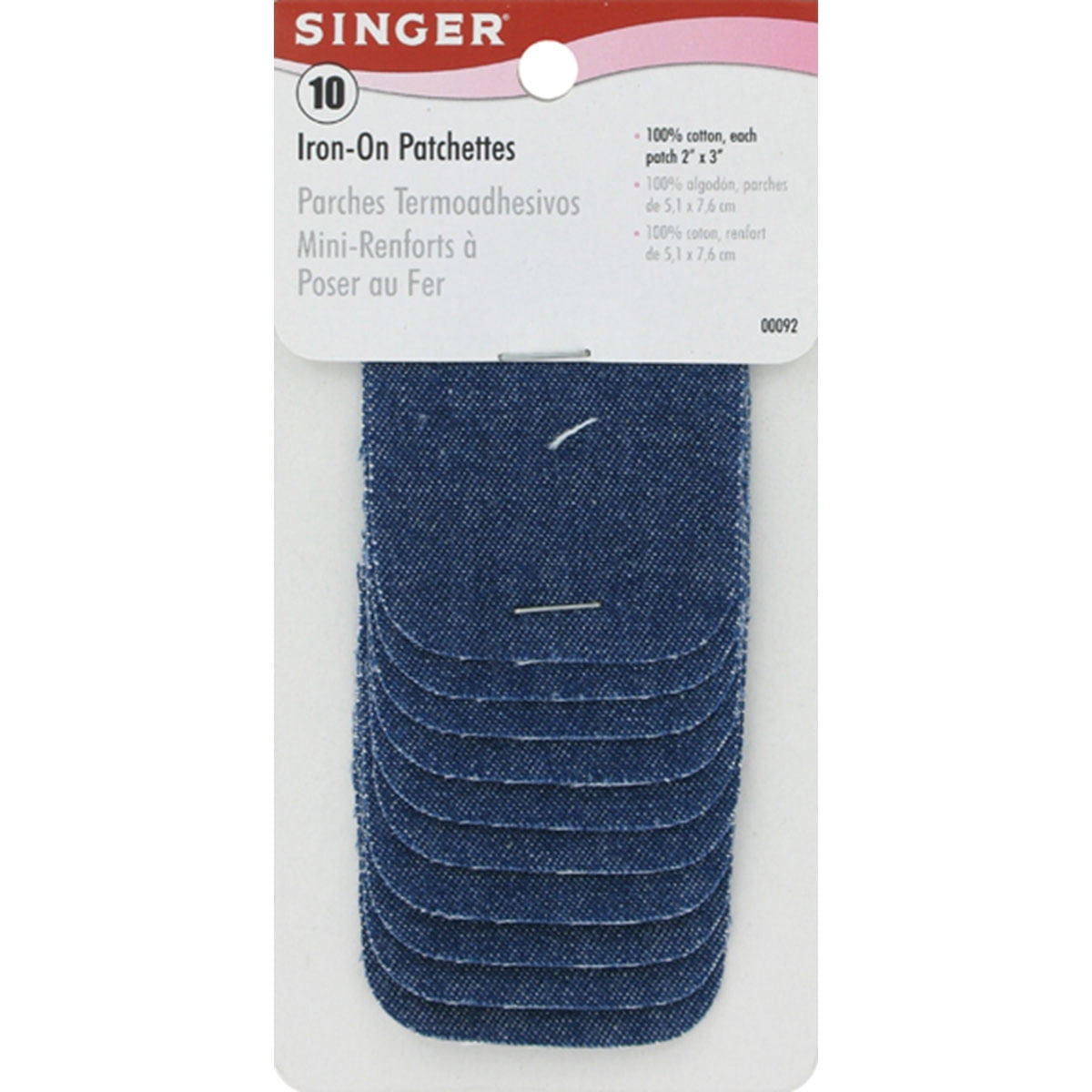 IronOn Patches 2"X3" 10/PkgDenim