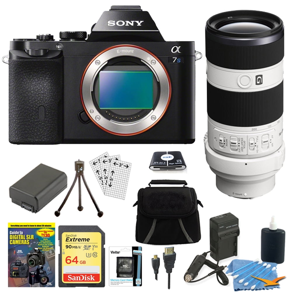 Sony Ilce 7s B s Full Frame Camera Sel 70 0mm F4 G Ois Lens Accessory Bundle Walmart Com Walmart Com