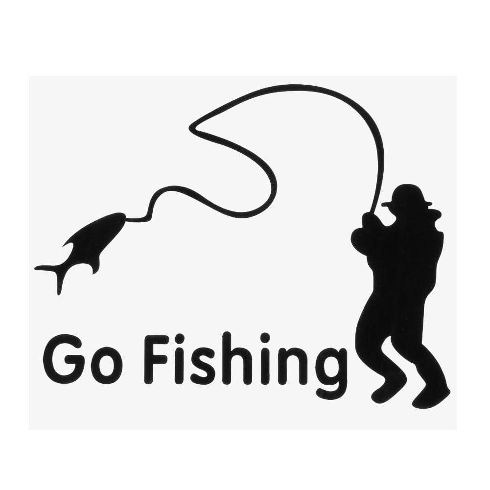 BLACK or WHITE GO FISHING STICKER DECAL 