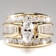 thumbnail image 1 of Plated Chunky Ring Pear Shaped Zirconia Wedding Ring For Women, 1 of 7
