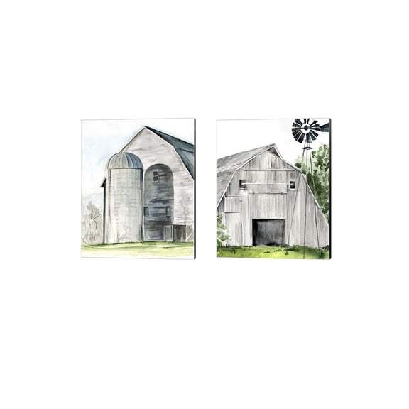 Metaverse Jennifer Parker 'Weathered Barn' Canvas Art (Set of 2)