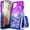 Purple/Blue, variant on Nagebee Case for Samsung Galaxy A12 5G with Tempered Glass Screen Protector (Full Coverage), Sparkle Glitter Liquid Bling Diamond [Ring Holder & Wrist Strap] Women Girls Cute Case (Pink/Aqua)