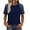 #029-Navy, variant on Women's Casual Summer T-Shirt 100% Cotton Relaxed Fit Raglan Sleeve Short Sleeve Crew Neck All-over Random Print Spring Fashion Daily Wear Lightweight Top Gift