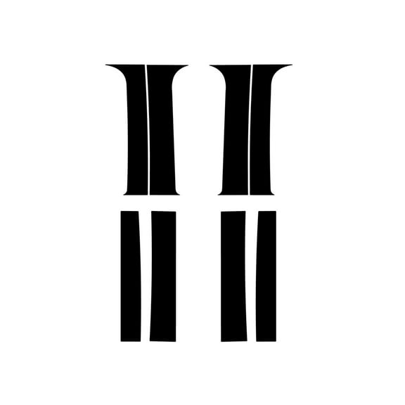 Rvinyl Pillar Post Window Trim Compatible with Chevrolet Silverado 2007-2013 (Regular / Crew Cab) -