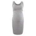 thumbnail image 3 of KelaJuan Pregnant Woman Dress Stripe Sleeveless Crew Neck Slim Midi Tank Dress Summer Casual Maternity Dress, 3 of 6