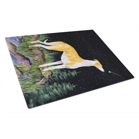 

Caroline s Treasures Starry Night Whippet Glass Cutting Board Large
