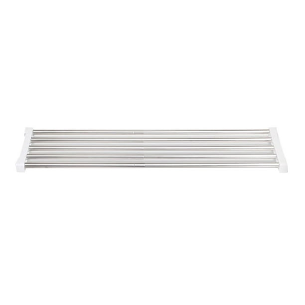 Estante de almacenamiento extensible para armario, de 25 a 40 cm, ajustable, de 24 cm de ancho, de acero inoxidable, instalación sin clavos, para armarios y dormitorios.