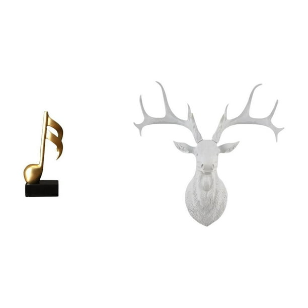 Figura decorativa de escritorio con forma de cabeza de ciervo y , de resina. Diseño minimalista y creativo, ideal para decorar estanter