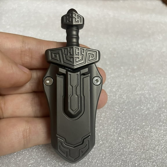 Taia Sword Fidget Toy, Metal Sword Fidget Slider EDC Fidget Toys Adults Stress Relief Toy, Executive Desk Toy for Keep Focus & Anxiety Relief (Grey)