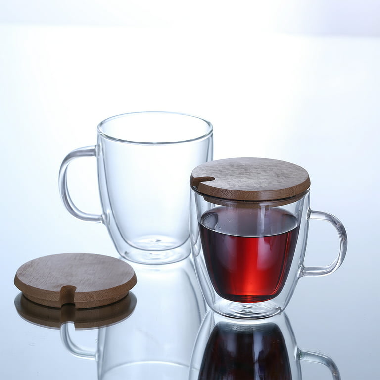 Coffee Cup Glass Single Layer Glass Mug, Tall Funnel Clear Glasses for Iced  Coffee, Latte, Cappuccino, Hot Chocolate Small 390ml 