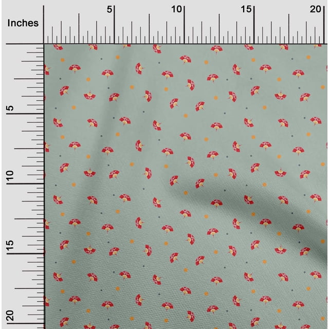 oneOone Cotton Poplin Fabric Dot & Chinese Hand Fan Fashion Printed Craft Fabric BTY 42 Inch Wide