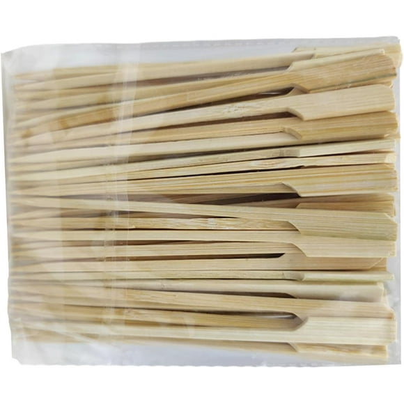 100PCS Food Skewers Grilling Fork Multifuntional Skewers Wood Meat Skewers Fruit Fork Suitable for Grilling BBQ