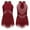 Burgundy, variant on Aislor Girls Kids Sparkle Rhinestone Sleeveless Fringe Tassel Latin Dance Dress Performance A Blue 12