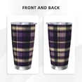 thumbnail image 4 of 20oz Car Cup Three-Piece Set Of Single Silver Edge No Smell Easy To Carry Heat Preservation For Daily Car Sports Travel Purple Buffalo Plaid Check Tartan Scotland_3, 4 of 8