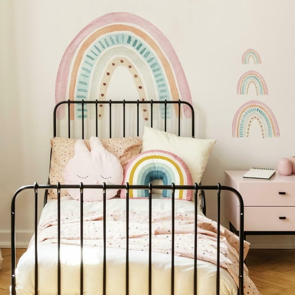 Watercolor Rainbow Peel and Stick Giant Wall Decal
