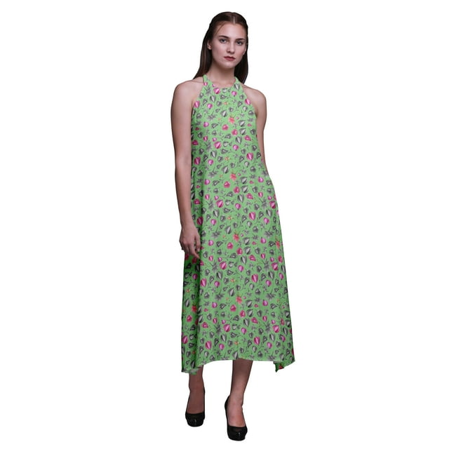 Bimba Robe de Soirée Dos Nu à Col Halter pour Femmes, Tenue de Plage d'Été - Très Grande Taille
