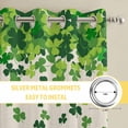 thumbnail image 6 of St. Patrick's Day Kitchen Curtains Window Panels, Spring Lucky Shamrocks Leaves Retro Country Insulated Window Treatment Curtain, Grommet Curtains for Bedroom/Living Room/Bathroom, 2 Piece 52"Wx84"L, 6 of 8