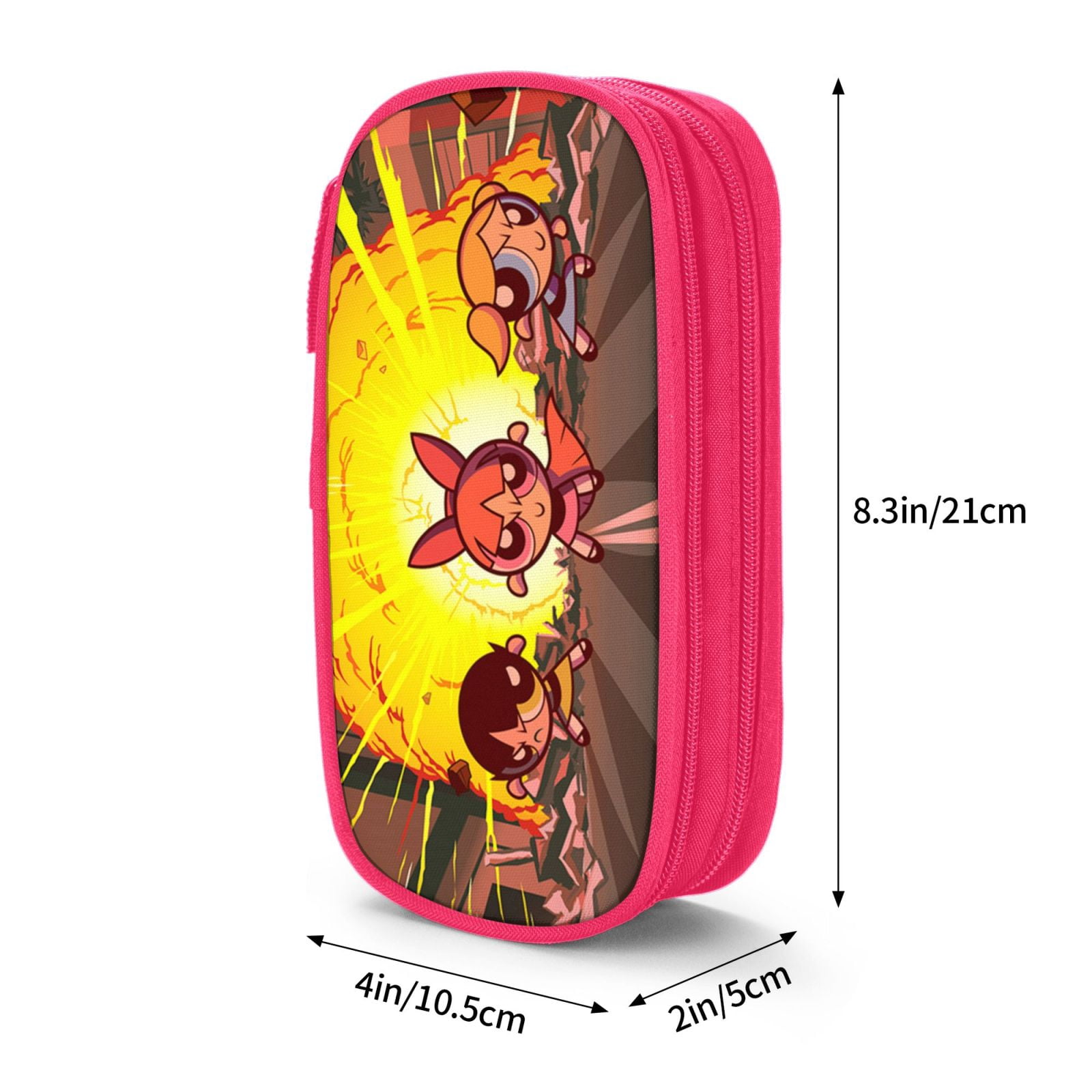 The Powerpuff Gi-rls Pencil Case Large Capacity Pencil Pouch Penbag Office Stationery Organizer Travel Makeup Bag Pink