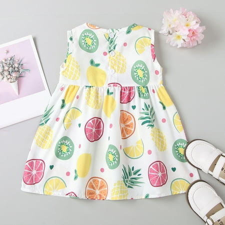 

Cathalem Christmas Dress 18 Months Infant Dress Dress Printed Girls Toddler Fruit Princess Sleeveless Baby Girls Fashion Size 7 Dress White 3-4 Years