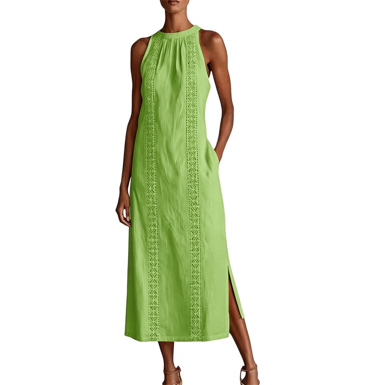 lime green dress walmart Bright green lime neon color Sleeveless Dress loose summer dress dresses  for special events evening dresses women Womens dresses