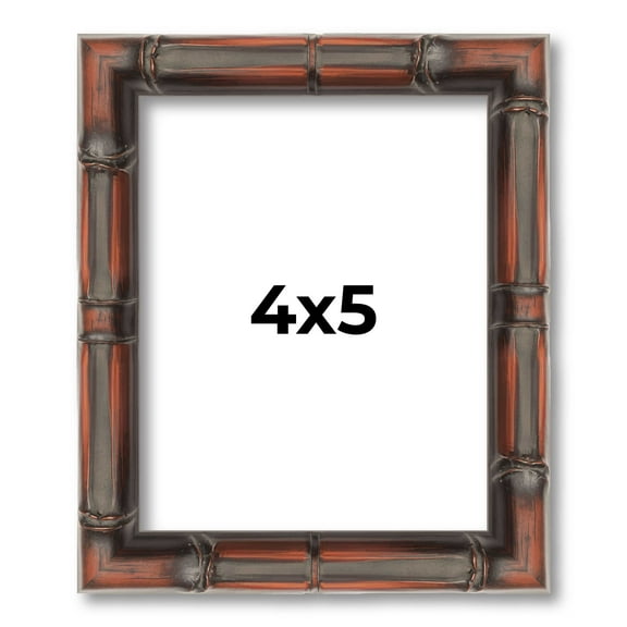 4x5 IN Frame Brown Bamboo with Dark Coffee/Walnut Finish | Solid Wood Picture Frame Width 0.75