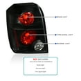 thumbnail image 3 of Spec-D Tuning Black Housing Clear Lens Tail Lights Compatible with 2007-2012 Dodge Caliber, Left + Right Pair Assembly, 3 of 7