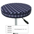 thumbnail image 4 of Daiia Purple and Blue Squares Stool Covers Round,Round Bar Stool Covers Waterproof Bar Chair Covers Washable Stool Cushion Slipcover for 12-14 Inch Chair-12 inch, 4 of 7