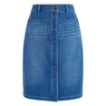 thumbnail image 2 of Terra & Sky Women's Plus Size Knit Denim Skirt, 30" Length, Sizes 16W-24W, 2 of 5