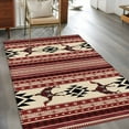 thumbnail image 2 of Red Beige Boho Area Rugs 2.7'x5', Washable Small Throw Rugs for Kitchen Bedroom, Vintage Abstract Art Ethnic Tribe Indoor Outdoor Rug Non-Slip Low Pile Carpet Runner Reversible Floor Mats, 2 of 8