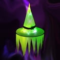 thumbnail image 1 of Sombrero con luces LED para vacaciones de Halloween que brilla intensamente, se puede usar en la cabeza o como colgante, sombrero de bruja, Kits de decoración para fiestas Zigzag verde más luz Bearachild HA007401-05, 1 of 6