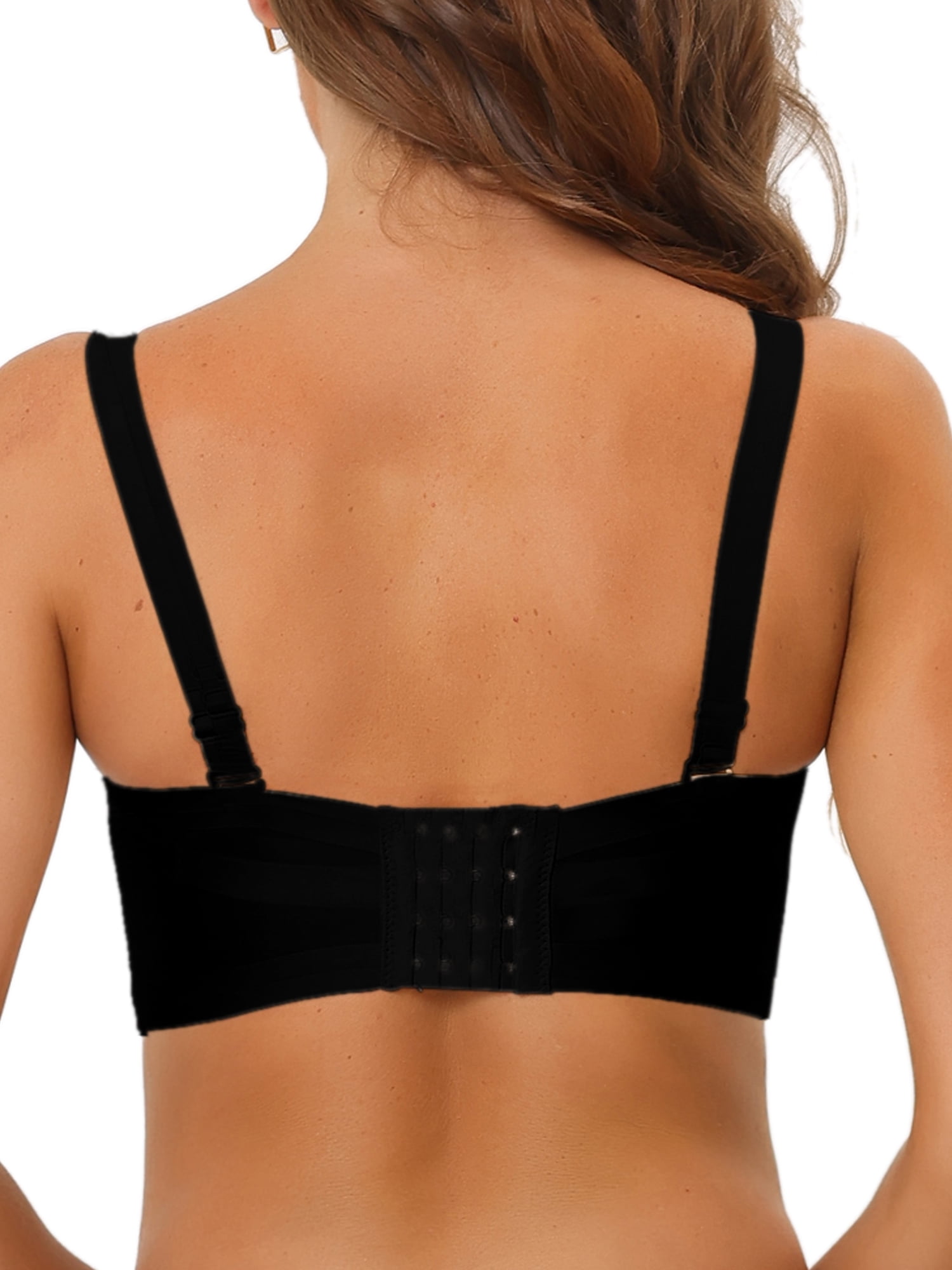 Unique Bargains Women's Wireless Non-Slip Top Strapless Bandeau Bra S Black