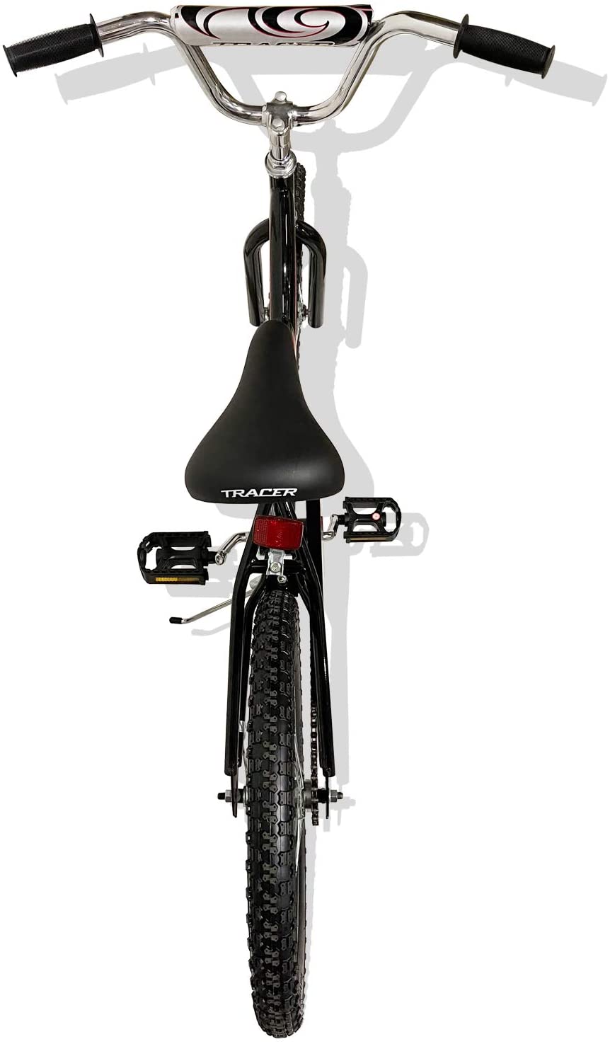 WonderWheels 20" BMX S-Type Frame Bicycle Coaster Brake One Piece Crank Chrome Rims Black Tire Kid's Bike - Black
