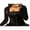 Black, variant on Women Y2k Fairy Crop Tops Long Sleeve Square Lace Neck Ribbed T-Shirts Clothes for Teen Girls