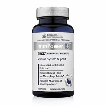 American Biosciences ImmPower ER AHCC Immune Support Mushroom Supplement, 60 Capsules, 500 mg