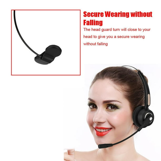 Casque d'appel Bluetooth professionnel avec microphone, casque pour centre  d'appels avec cache-oreilles rotatif à 360 ° Réduction du bruit pour