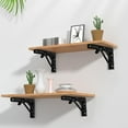 thumbnail image 2 of Soportes para estantes plegables, soportes resistentes para montaje en pared para estantes, soportes para estantes flotantes para mesa de trabajo, ahorro de espacio, carga máxima de 165 lb, 2 of 7