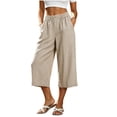 thumbnail image 2 of Drovellove Women's Plus Size Casual Cropped Pants with Pockets – Mid-Rise Straight Leg Summer Shorts, 2 of 6