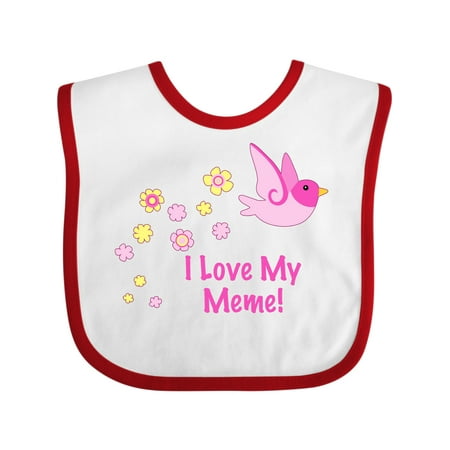 

Inktastic I Love My Meme! Gift Baby Girl Bib