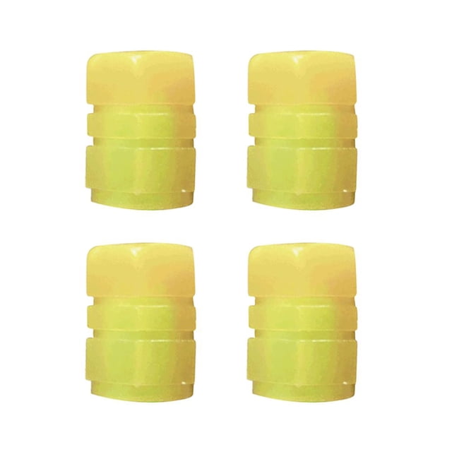 Kuymtek 4 Tapas Luminosas para Neumáticos Tapa para Vástago Neumático para Vástago Llanta para Motocicletas (amarillo)