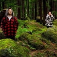 thumbnail image 4 of TrailCrest Men's Warm Sherpa Lined Hoodie Fleece Shirt Jacket, Classic Zip Up Buffalo Plaid, White Plaid, XL, 4 of 4