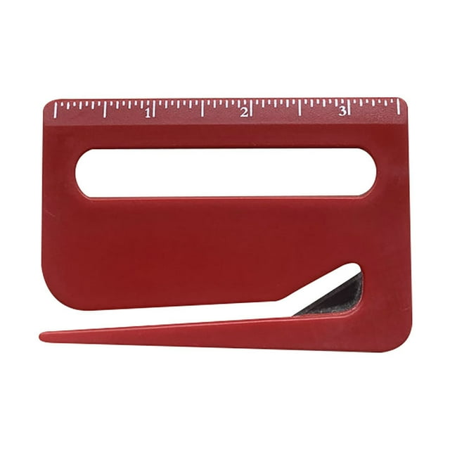 AHMT Envelope Opener, New Letter Opener Envelope Slitter, Letter Opener with Concealed Blade, Package Opener Tool with Scale, Magnifying Glass, Envelope Opener for Office(Red)