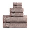 thumbnail image 3 of BNM Cotton Floral Border 6 Piece Assorted Towel Set, Frappe, 3 of 7