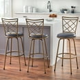 thumbnail image 4 of Simple Living Alyssa Adjustable Height Swivel Stools, Silver (Set of 3), 4 of 5