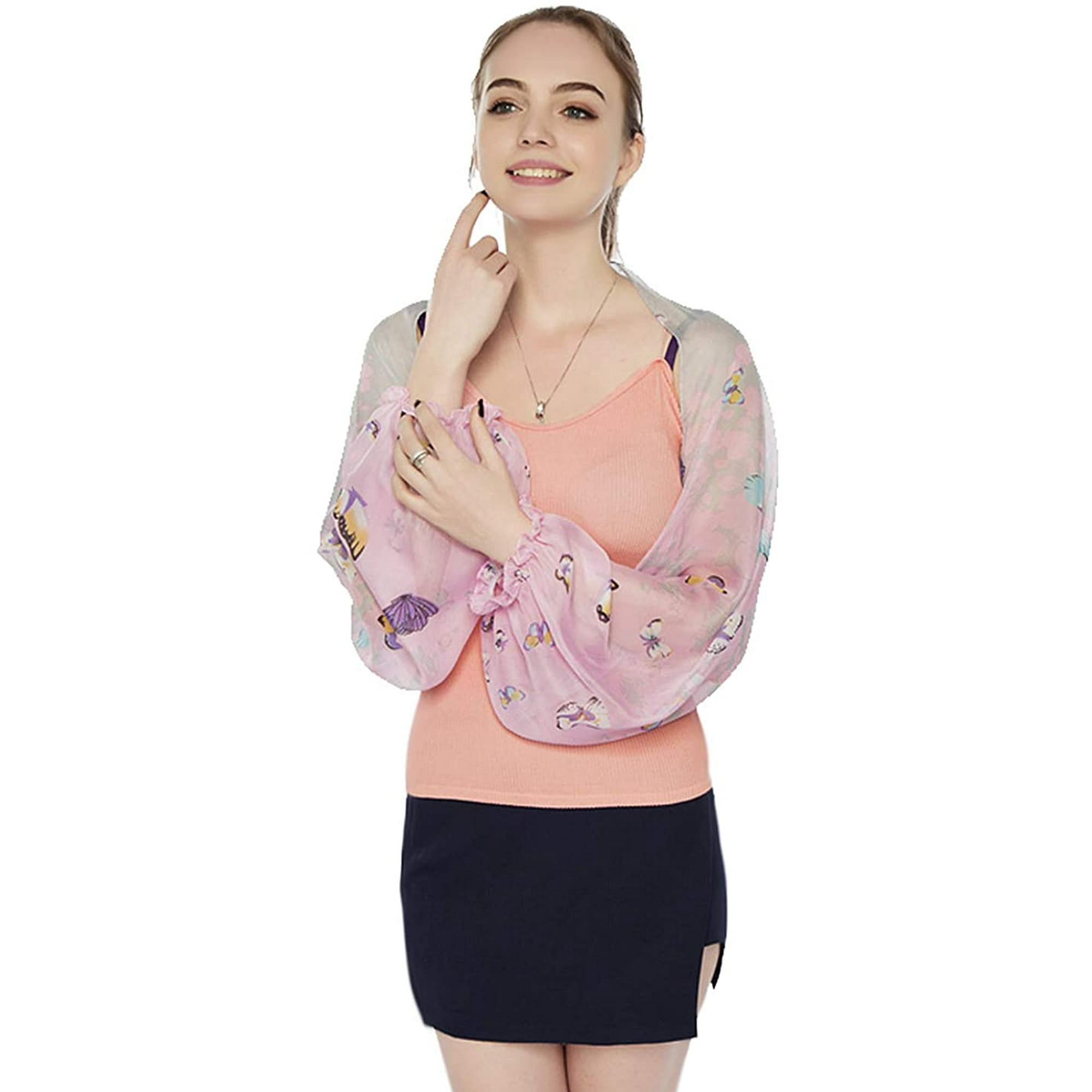 Chiffon shrug long sleeve deals
