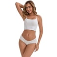 thumbnail image 4 of DARING DIVA Women's Floral Low Waisted Full Coverage Cotton Briefs L Light Beige, 4 of 6