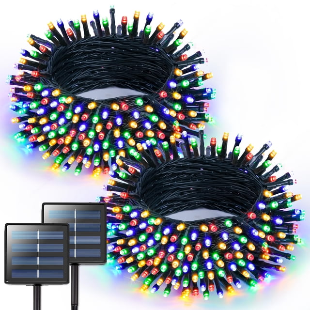 Guirnalda de luces solares JMEXSUSS 400 LED, 46 m, multicolor, resistente al agua