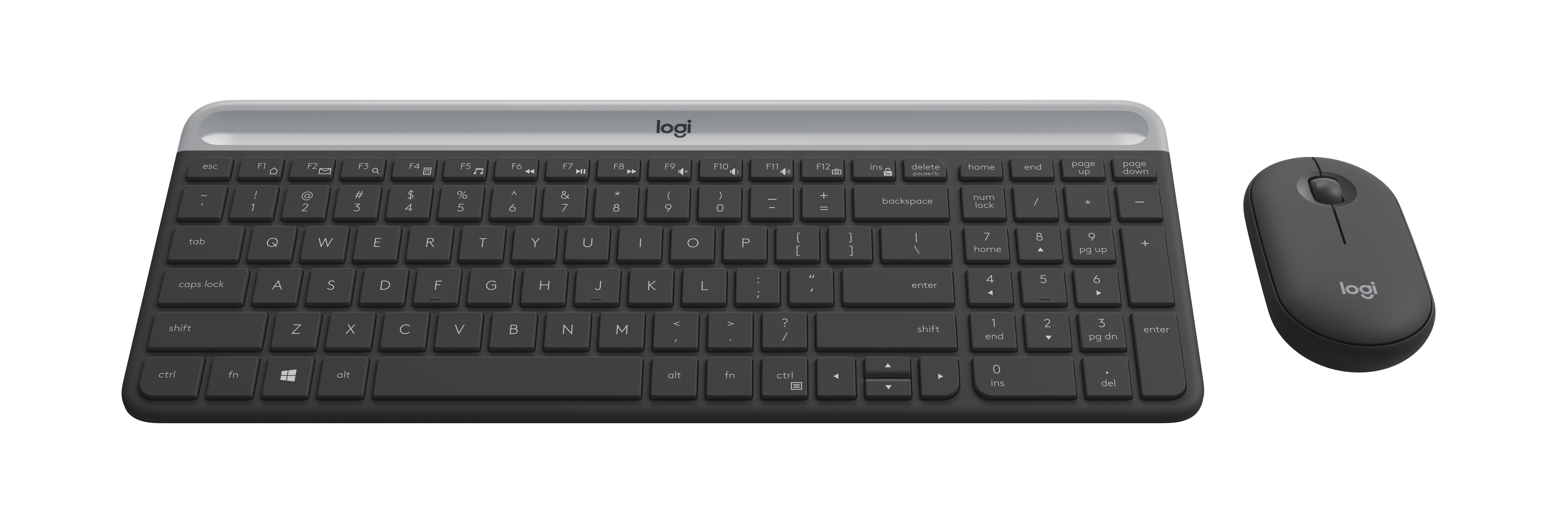 Logitech Slim Wireless Keyboard and Mouse Combo, Graphite photo 1
