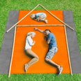 thumbnail image 5 of Beach Blanket Picnic Blankets for Adults, Oversized Lightweight Beach Mat, Portable Picnic Mat, Sand Proof Mat for Travel, Camping, Hiking, Packable w/Bag (79"×83", Orange), 5 of 8
