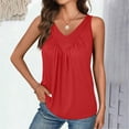 thumbnail image 2 of Daznico Tank Tops for Women,Womens Tank Tops Loose Fit V Neck Ruched Sleeveless Tops Casual Basic Shirts,Size XXL, 2 of 6